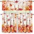 thumbnail image 5 of Maple Leave Window Valances Curtain Set for Kitchen Bedroom Living Room 3 Piece Blackout Window Treatments Short Curtains Set, 5 of 5