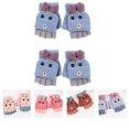 thumbnail image 3 of 2 Pairs Half Finger Flip Cover Kids Gloves Cartoon Knitted Gloves (Random Color), 3 of 7