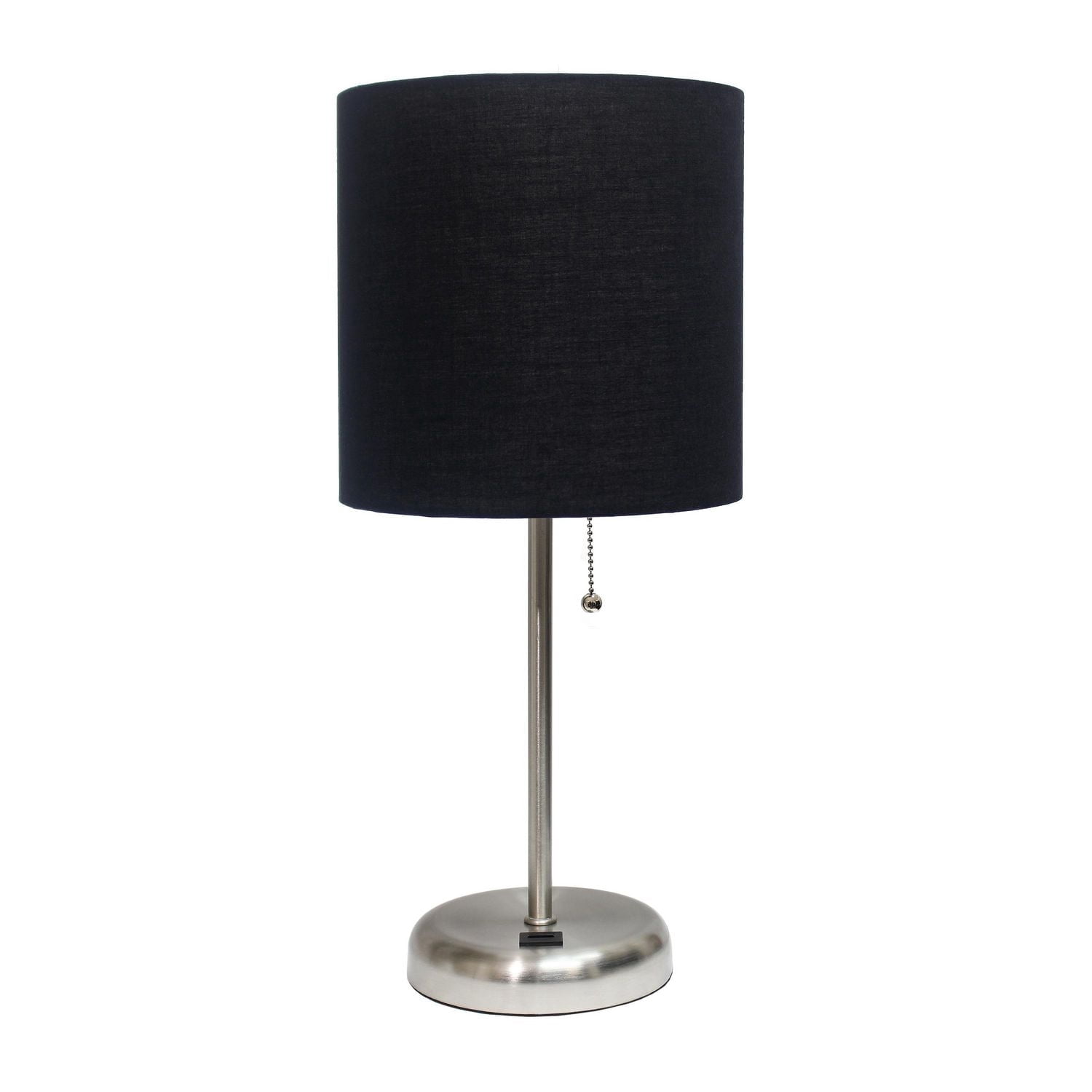 LimeLights Stick Lamp with USB charging port and Fabric Shade