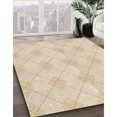 thumbnail image 3 of Ahgly Company Tapis de Zone Rond d'Intérieur Lavable à la Machine, Style Transitionnel, Vanille et Or, 6 Pieds Rond, 3 of 7