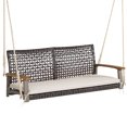 thumbnail image 1 of Costway Causeuse Suspendue en Rotin pour Patio 2 Personnes avec Coussin, 1 of 10