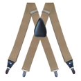 thumbnail image 1 of Men's Suspenders Elastic Straps Solid Heavy Duty 4 Clips Adjustable Beige, 1 of 7