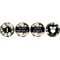 thumbnail image 2 of Darling Souvenir Party Favor Floral Border 1st Birthday Theme Stickers Labels 190 Pcs-Black, 2 of 2