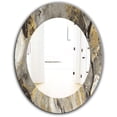 thumbnail image 1 of Designart 'Painted Gold Stone' Traditional Mirror - Oval or Round Wall Mirror - 24x36, 1 of 4