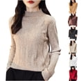 thumbnail image 1 of Sentmoon Chandail Tricoté à Col Rond à Manches Longues Cardigans Surdimensionnés pour Femmes Couleur Unie Chaud Ample Veste Tricotée d'Automne pour Femmes Mode d'Hiver pour Tenue de Brunch de Fin de Semaine Brun TG, 1 of 4