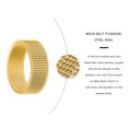 thumbnail image 4 of pitrice Ring Unisex Steel Ring Woman Man Mesh Ring Universal Multiple Size Hand Couple Jewelry, Gold, Size 21, 4 of 6