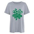 thumbnail image 1 of Penkiiy T-Shirt à Manches Courtes à Col Rond pour Femme, Mode, Imprimé de la Saint-Patrick, Décontracté, Ample, TP, Gris, 1 of 1