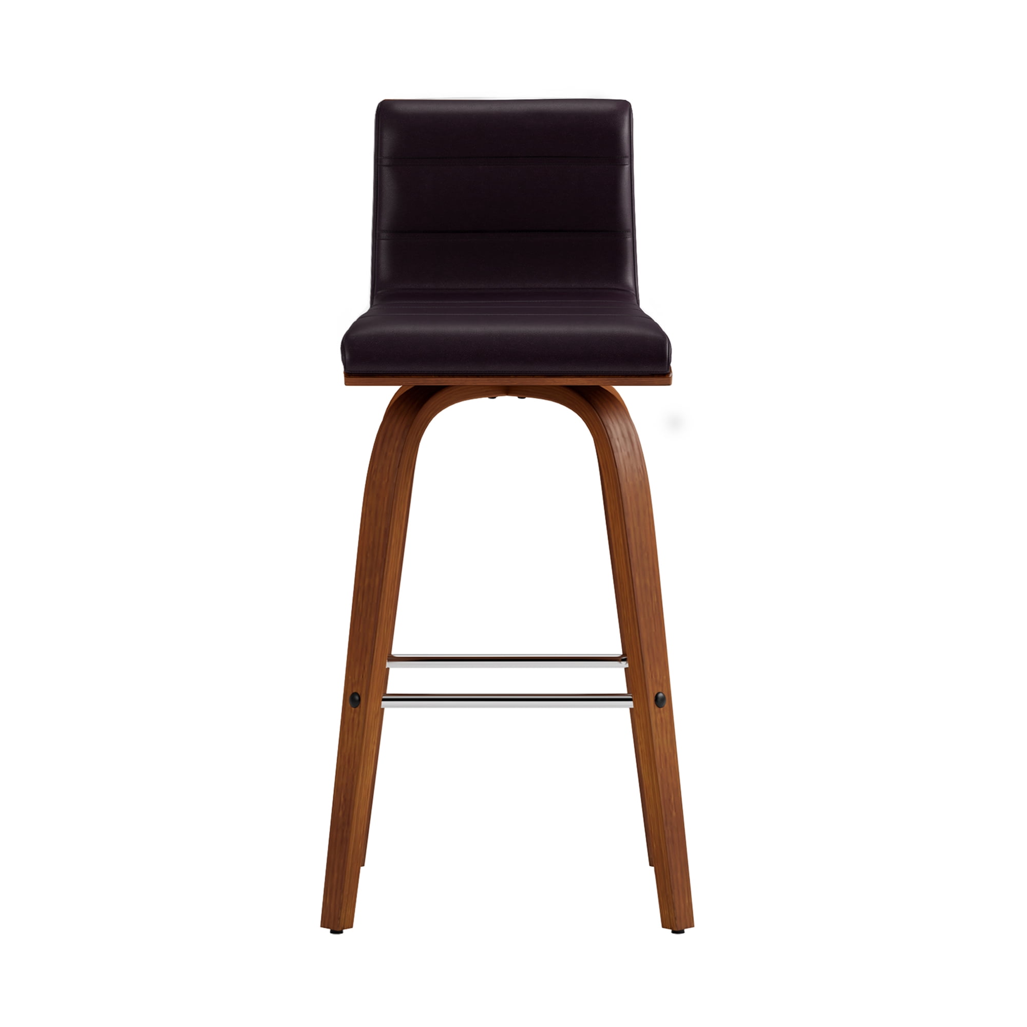 Armen Living Vienna Tabouret Moderne en Similicuir Brun/noir