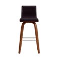 thumbnail image 1 of Armen Living Vienna Tabouret Moderne en Similicuir Brun/noir, 1 of 14