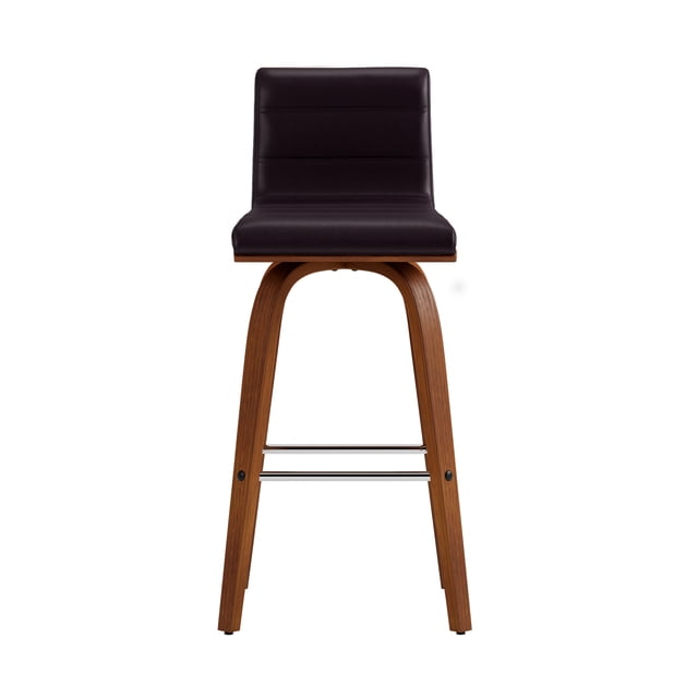 Armen Living Vienna Tabouret Moderne en Similicuir Brun/noir