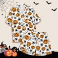 thumbnail image 4 of WEAIXIMIUNG Children's Leisure Printed Button Collar Short Sleeved Top Shorts Pajama Set 6-7 Years, 4 of 5