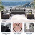 thumbnail image 2 of Kullavik Outdoor Furniture Set 7PCS Patio Furniture for Backyard Wicker Sectional Sofa Set 6 Seats, PE Rattan Outdoor Conversation Set with Thickened Cushions and Glass Coffee Table, Grey, 2 of 6