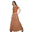 thumbnail image 2 of Moomaya Printed Rayon Cold Shoulder Crop Top And Skirt Ethnic Set For Women, 2 of 6