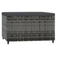 thumbnail image 3 of vidaXL Garden Footrest with Cushion Grey Poly Rattan, 3 of 4