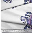 thumbnail image 3 of Soimoi Polyester Crepe Fabric Floral & Paisley Block Print Fabric by Yard 42 Inch Wide, 3 of 3