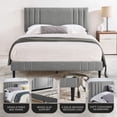 thumbnail image 3 of DeCoro Chicago Modern Tufted Upholstered Platform Queen Size Bed Frame, Grey, 3 of 11