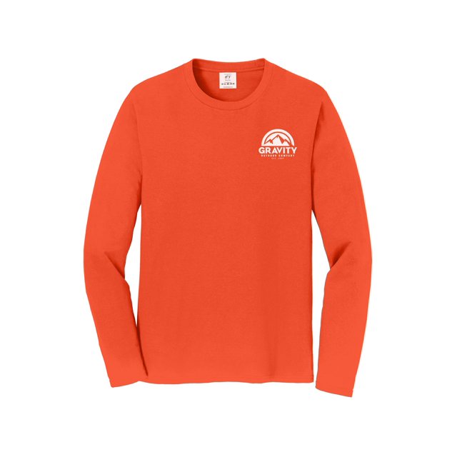 Gravity Outdoor Co. Long-Sleeve Shirt - Orange - White Logo - 3XL