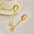 thumbnail image 2 of BUYISI 12 Pcs Stainless Steel Tree Leaf Spoon Coffee Spoon Fruit Spoon Tea Spoon Set Gold, 2 of 8