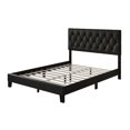 thumbnail image 3 of HMD Daisy Queen Upholstered Platform Bed, PU Black, 3 of 5