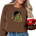 thumbnail image 1 of WEAIXIMIUNG Sweatshirts Courts pour Femmes Ensemble Motif Lumières Arbre de Noël Chat Col Rond Manches Longues Hoodie pour Femmes Décontracté Vacances, 1 of 3