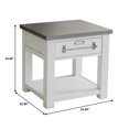 thumbnail image 3 of Metal Top Farmhouse White Side Table, 3 of 3