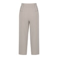 thumbnail image 4 of Diufon Cotton Linen Womens Pants Solid Color Lounge Pants High Waist Drawstring Pants with Pockets, 4 of 5