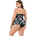 thumbnail image 3 of Women's Plus Size Tropical Flamingo Hater Swing Top Tankini Swimsuit, 3 of 7