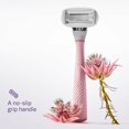 thumbnail image 4 of Flamingo Original Rasoir - Trousse de Rasage pour Femmes pour le Rasage Quotidien - Comprend 1 Manche de Rasoir, 4 Recharges à 5 Lames et 1 Support de Douche - Bande Lubrifiante - Prise Antidérapante - Charnière Flexible - Rose, 4 of 7