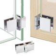 thumbnail image 4 of 2 Pcs Silver Bathroom Shower Glass Door Hinges Cabinet Hardware Clamp Hinge Set, 4 of 7