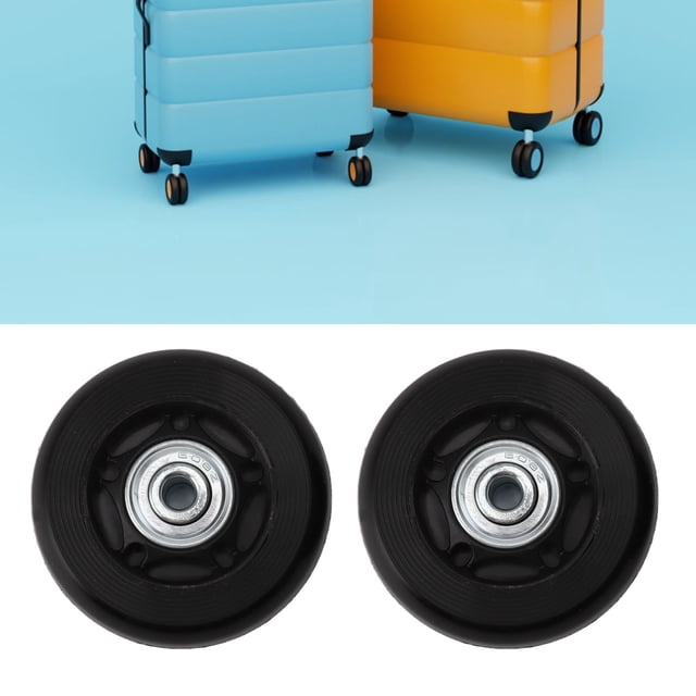 2 Pcs Roues de Remplacement pour Bagages, Roues Pivotantes en Caoutchouc Silencieuses avec Roulements à Billes pour Valise et Patins Extérieurs en Ligne et Planche à Roulettes