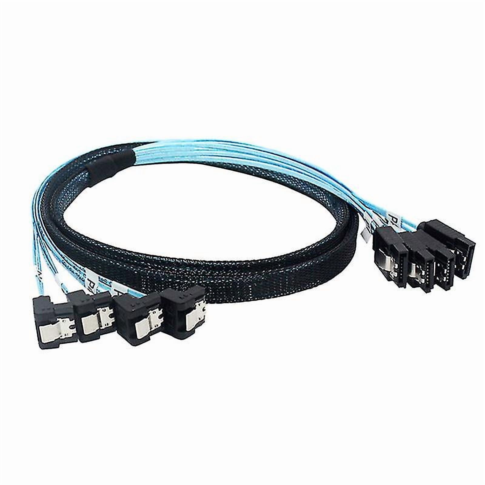 Straight Head Solid State Hard Drive Data Cable Mini Sas Cable 6gbps 4 Sata To 4 Sata Male To Male 7 Pin Hard Disk Drive Cable
