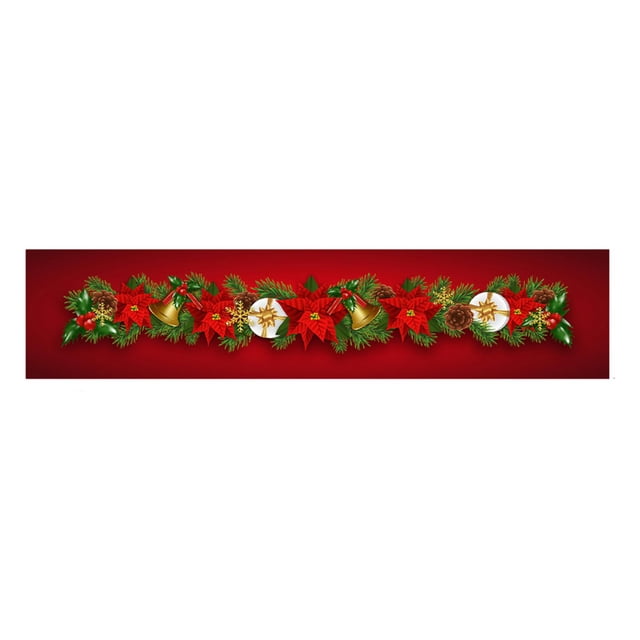 yuksok Chemin de Table de Noël 13 x 71 Pouces Nappe pour Commode Dessus de Table Fête A