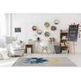 thumbnail image 2 of Blue Yellow Grey Gray Floral Flowers Modern Contemporary Area Rug Carpet Tapis, 2 of 5