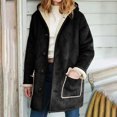 thumbnail image 1 of LOVZFMLL Jackets for Women Winter Warm Composite Button Hooded Jacket Outwear Solid Color Coat, 1 of 6
