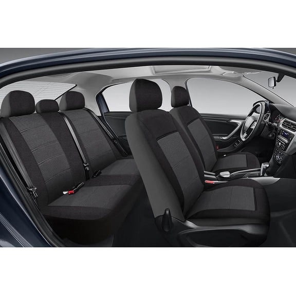 AUTO DRIVE 3-PIECE Jacquard Car Seat Cover Full Set For Front and Rear Seat Universal Fit