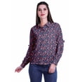 thumbnail image 3 of Moomaya Haut Aguichant à Manches Longues pour Femmes Col Classique Imprimé Tenue Décontractée d'Été, 3 of 4