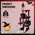 thumbnail image 3 of Gymax 75'' Gothic Cat Tree w/ 2 Condos Top Perch Sisal Scratching Posts & Ramp, 3 of 10