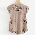 thumbnail image 4 of Chemisier Femme Décontracté Col Rond Chemise Fleur Plissée Ajustée Imprimé Manches Courtes Haut Blouses pour Femmes Tenue de Bureau Décontractée en Liquidation, 4 of 6