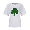 thumbnail image 4 of LUOGENLI T-shirts pour Femme pour Femmes T-Shirt à Col Rond à Manches Courtes pour la Saint-Patrick T-shirts pour Femmes T-Shirt Graphique Saint-Patrick T-shirts Amusants pour Femmes T-shirts Graphiques Pâques Blanc TTTG, 4 of 4