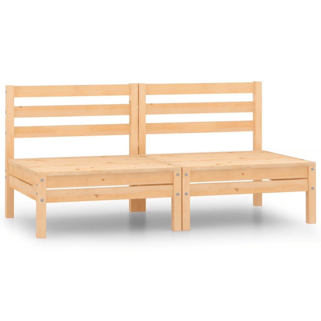 vidaXL Canapés de Jardin Mi-Hauteur 2 Pcs Pin Massif