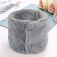 thumbnail image 1 of Winter Furry Plush Neck Warmer Solid Color Windproof Buttons Circle Loop Scarf Neckerchief winter gloves Gray, 1 of 4