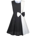 thumbnail image 1 of Girls Dress Color Block Contrast White Black Bow Tie 14 Years, 1 of 8