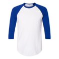 thumbnail image 1 of 5050 Raglan T-Shirt Manches Trois-Quarts, 2XL, WhiteLapis, 1 of 2