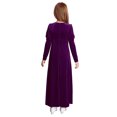 thumbnail image 2 of Rswnyirn Robe Médiévale en Velours pour Enfants Filles à Manches Longues Fleurs Dorées Renaissance Rétro Robe Déguisement d'Halloween Violet 10, 2 of 7