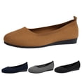 thumbnail image 3 of B91xZ Mocassins en Tricot pour Femmes Largeur Grand Bout Rond Talon Bloc Chaussures Mocassins,Noir 8, 3 of 5