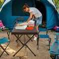 thumbnail image 2 of Costway 4-6 Person Portable Aluminum Camping Table Lightweight Roll Up Table Brown, 2 of 10