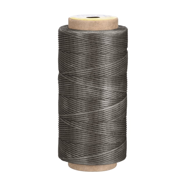 Unique Bargains 186 Yards 210D/1mm Leather Sewing Thread Polyester Waxed Cord, Grey