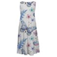 thumbnail image 5 of SMihono Robes d'Été Bohémiennes pour Femmes Grande Taille Mode Décontractée Sexy Col Carré Imprimé Robes d'Été Sans Manches Robe Pull, 5 of 5