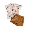thumbnail image 1 of Summer 2PCS Toddler Kid Baby Boy Summer Button Tops Shirt Short Pants Outfit Set Clothes, 1 of 4