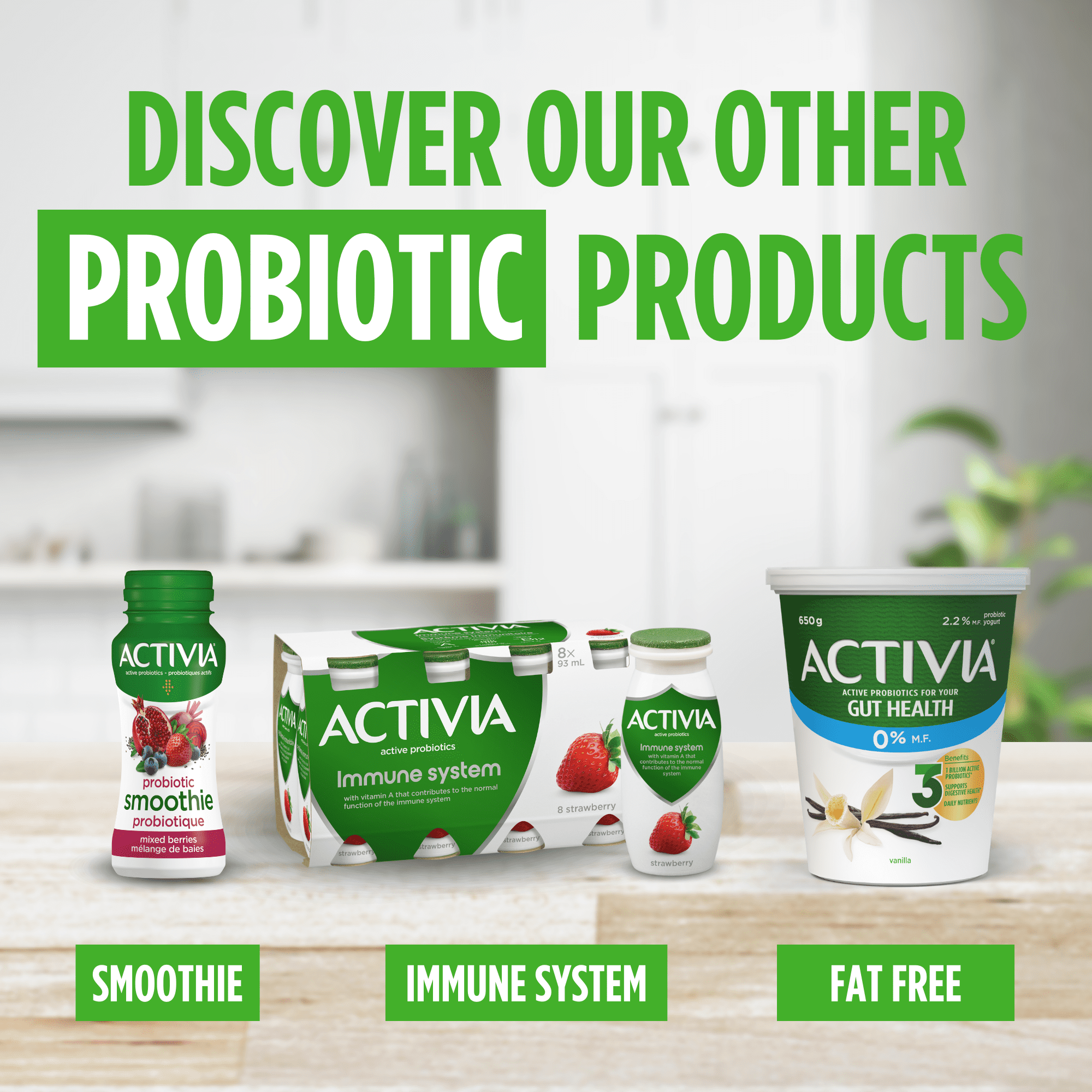 Activia Yogourt Probiotique, Sans Lactose, Fraise/bleuet/pêche/mangue, 12x100g